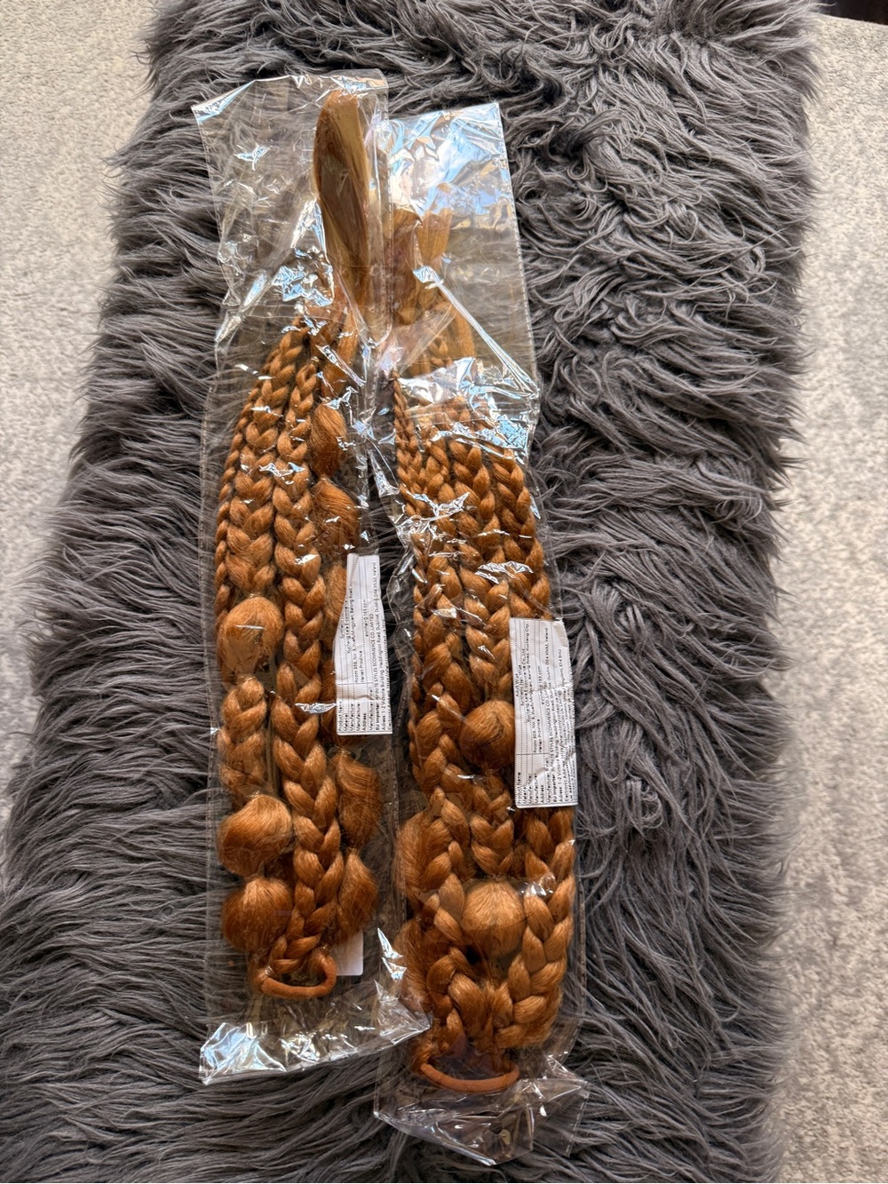 2 Braided Ponytail Hair Extensions — Copper Brown - Picture 3 of 5
